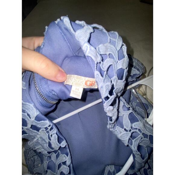 Gianni Bini Womens Blue Eyelet Halter Dress Size Medium - Picture 6 of 7